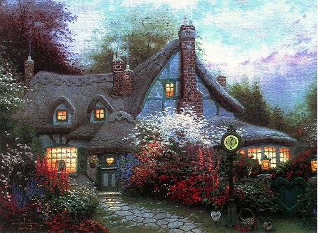 (image for) Handmade oil painting Copy paintings of famous artists Thomas Kinkade's painting, NO.118